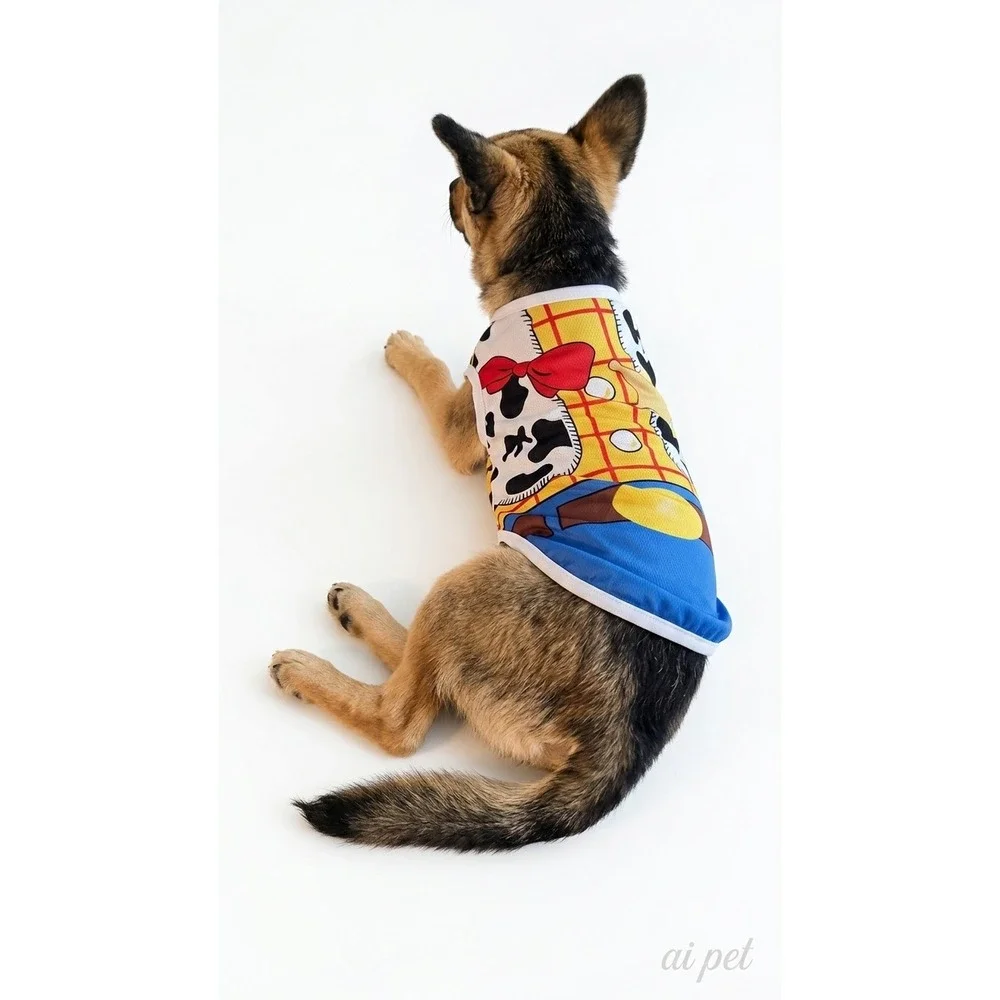 Toy‎ Story Woody Costume Dog Mesh Shirt Cowboy Sheriff Print Small